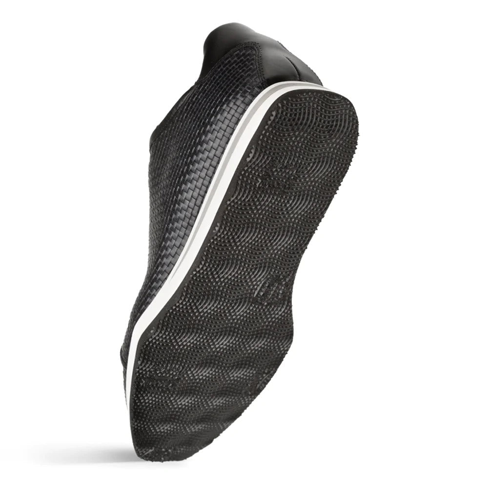 Mezlan A20301 Men's Shoes Black Woven / Calf-Skin Leather Sport/Casual Derby Sneakers (MZS3522)