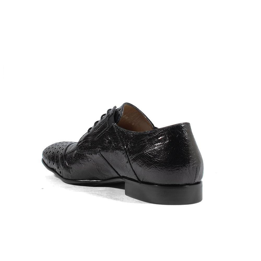 Cesare Paciotti Luxury Italian Italian Men's Designer Shoes Magic Baby Black Struz Leather Oxfords (CPM2617)