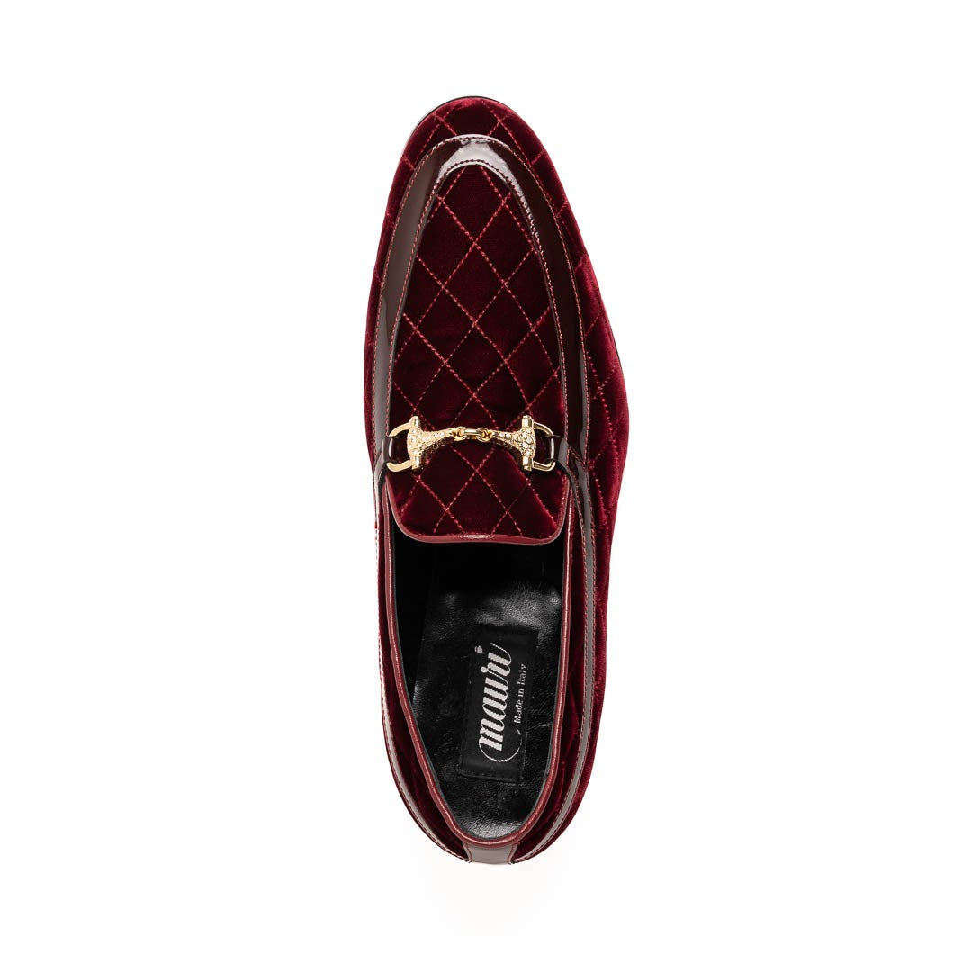 Mauri Allure 3257/1 Men's Shoes Quilted Velvet / Patent leather Slip-on Horsebit Loafers (MA5642)