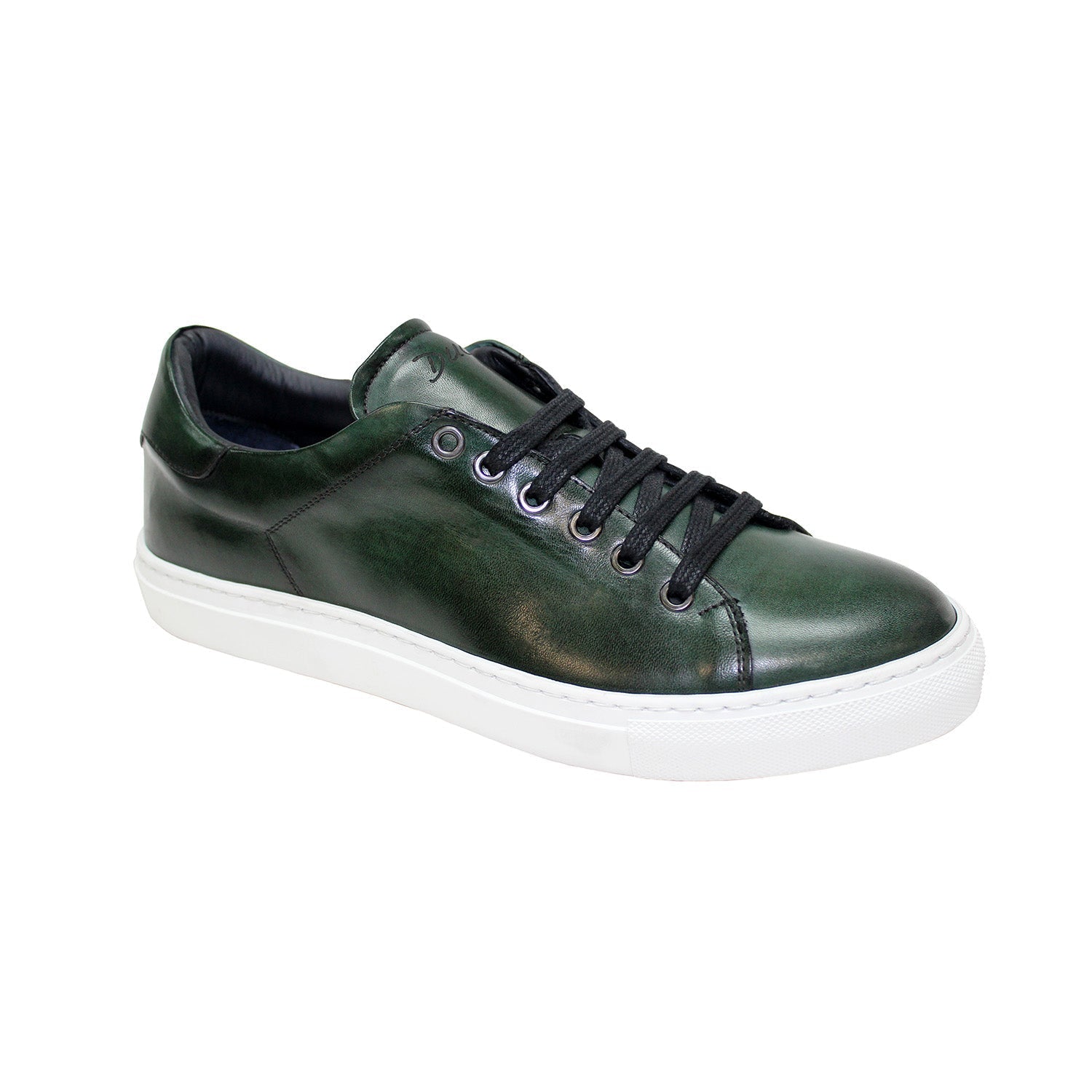 Duca Monza Men's Shoes Green Calf-Skin Leather Sneakers (D1053)