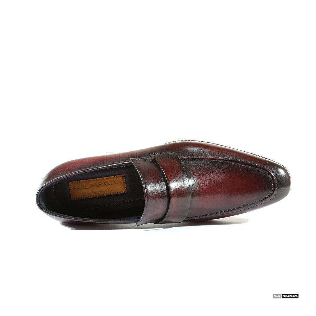Paul Parkman Handmade Designer Shoes Handmade Men's Designer Shoes Strap Hand-Painted Purple / Black Loafers (PM1005)