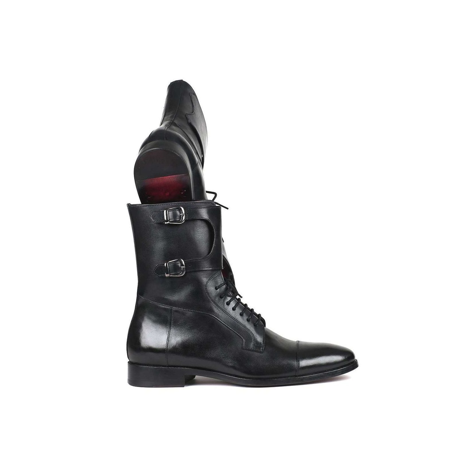 Paul Parkman Handmade Designer Shoes Men's High Black Calfskin Boots (PM5868)