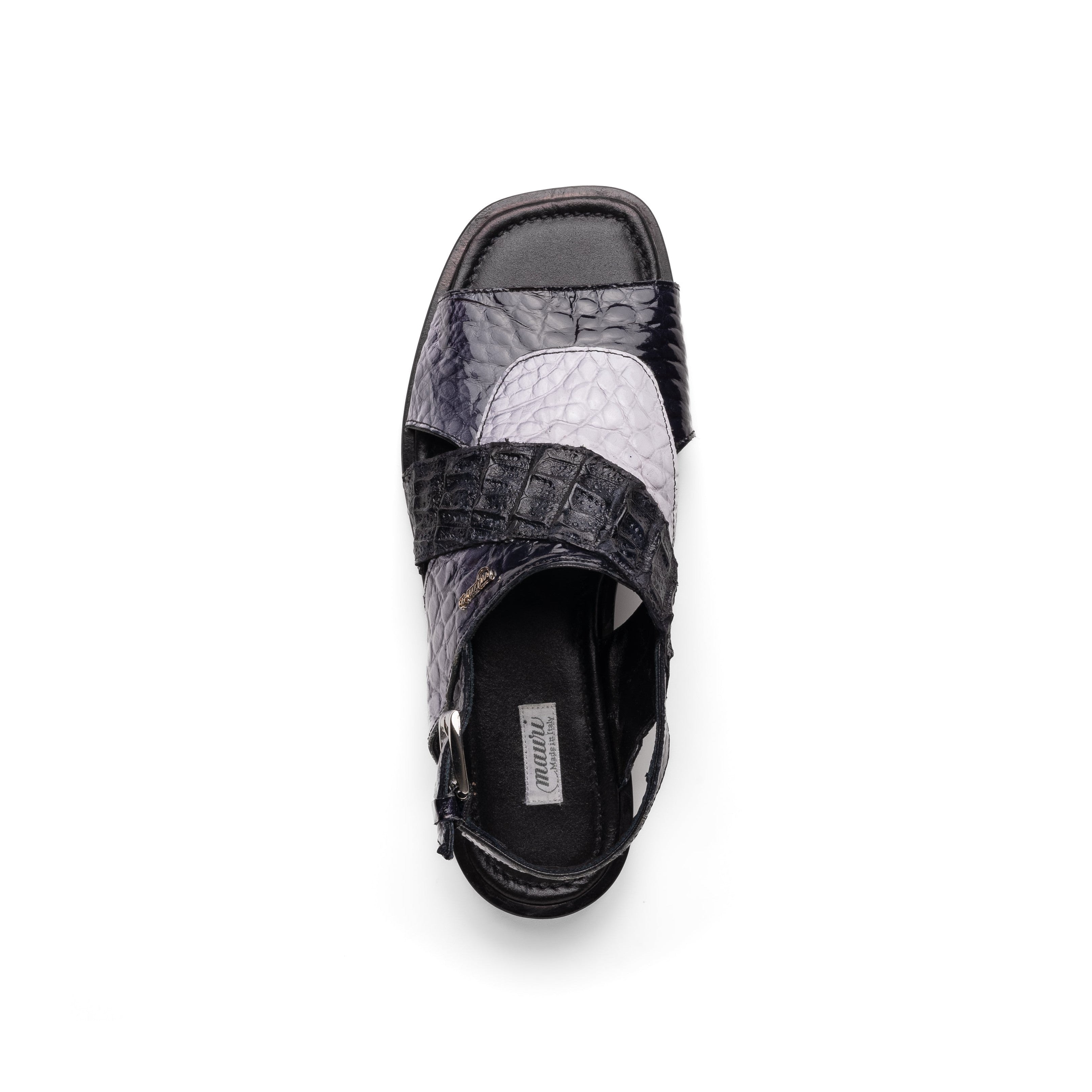Mauri Cayman 5181 Men's Shoes Multi Gray & Black Exotic Alligator / Hornback Sandals (MA5612)