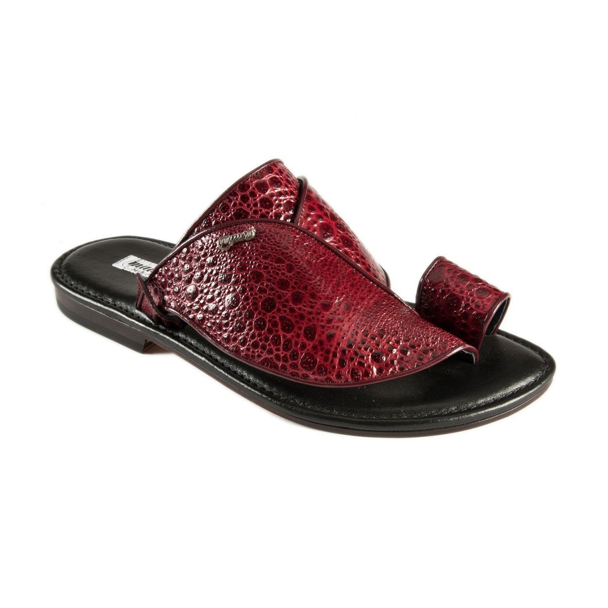 Mauri Men's Designer Shoes Ruby Red Frog-Skin Sandals 1622-3 (MAO1004)