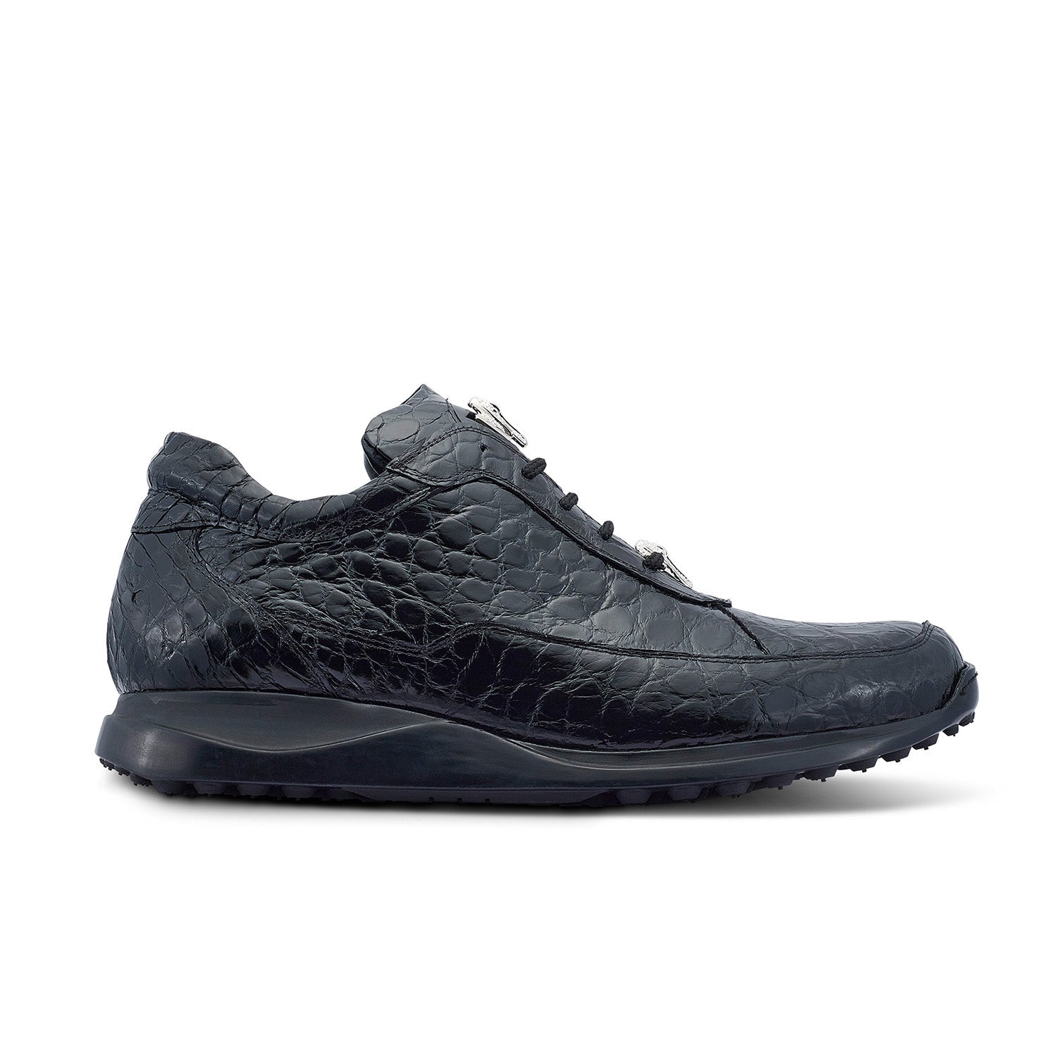 Mauri 8900/2 Bloodshed Men's Shoes Black Exotic Alligator Casual Sneakers (MA5421)