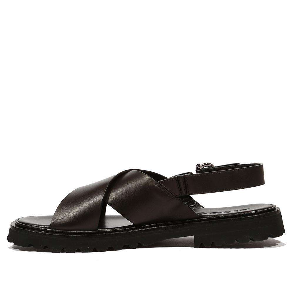 Cesare Paciotti Luxury Italian Men's Vacchetta Black Sandals (CPM5102)