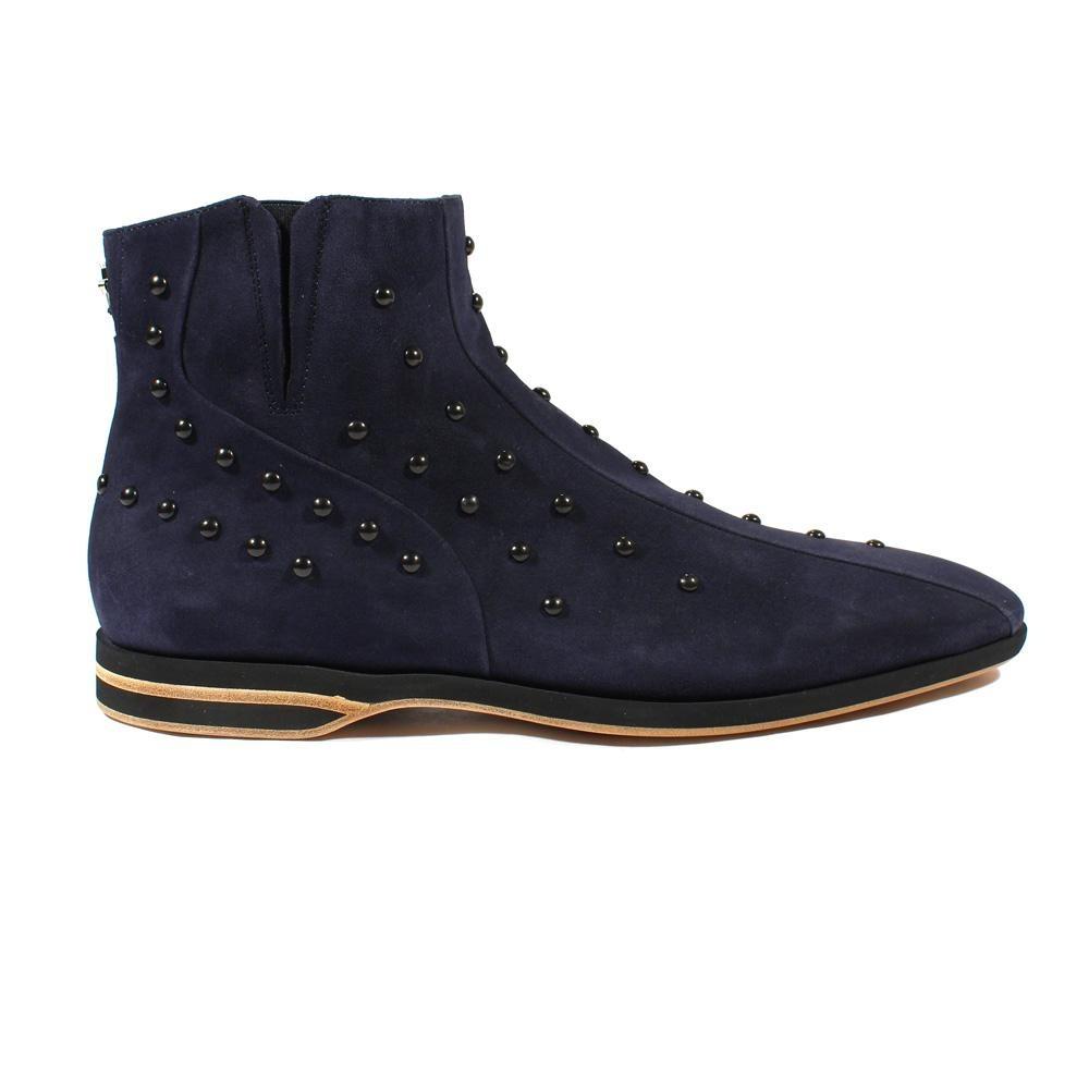 Cesare Paciotti Luxury Italian Men's Designer Shoes Vit Camoscio Blue Suede Boots (CPM2409)