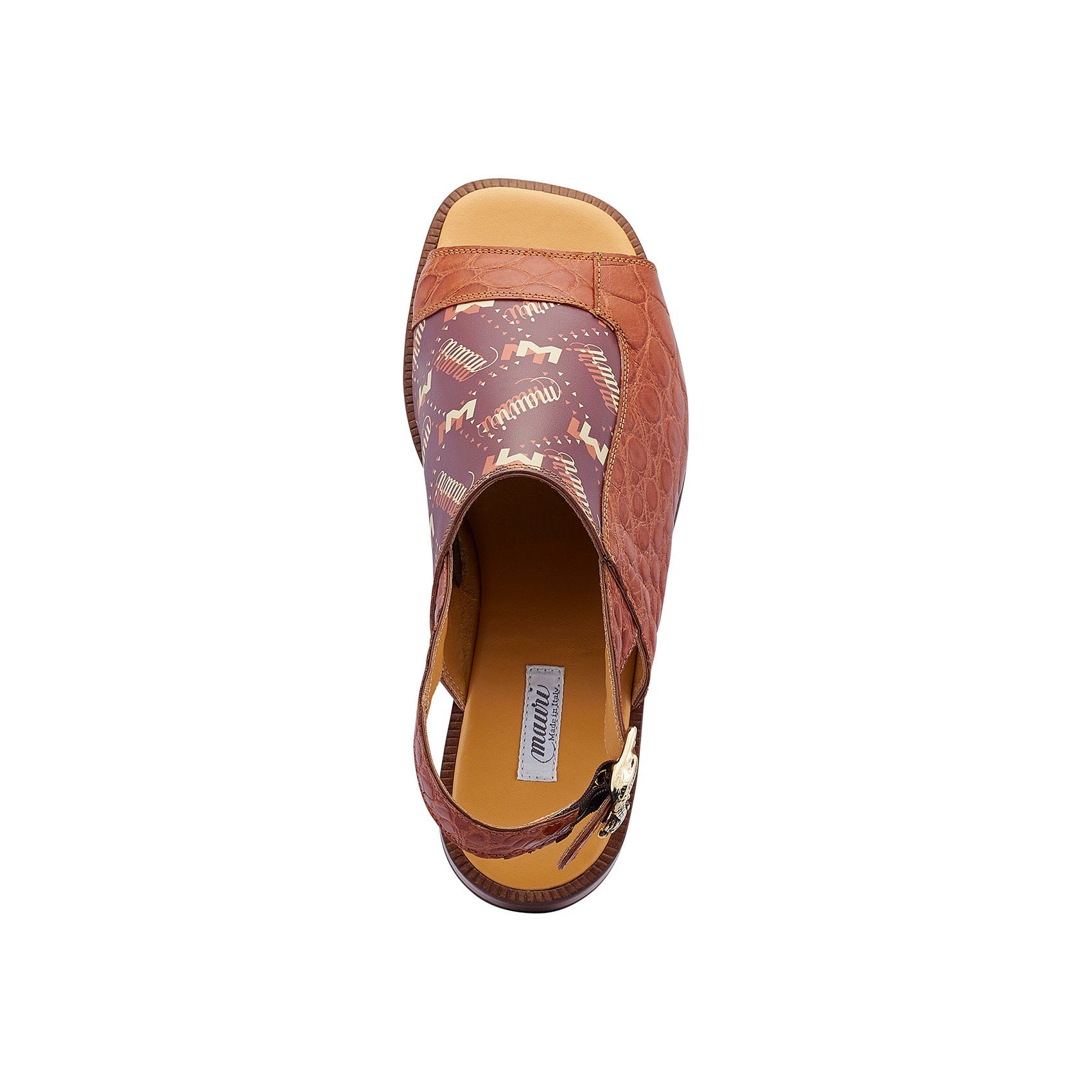 Mauri 5129 Skipper Men's Shoes Cognac & Brown Exotic Alligator / Calf-Skin Leather Sandals (MA5453)