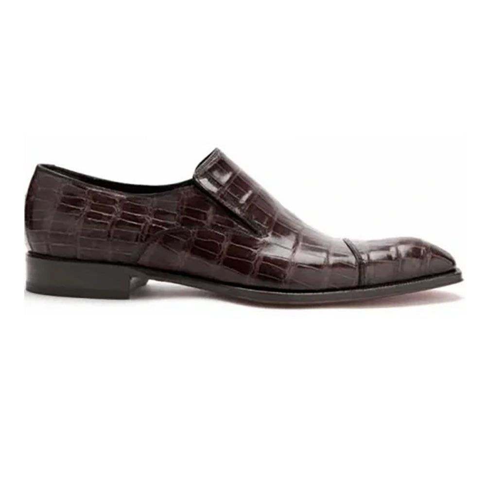 Caporicci Men's Luxury Italian Designer Shoes Brown Alligator Loafers 943 (CAP1028)