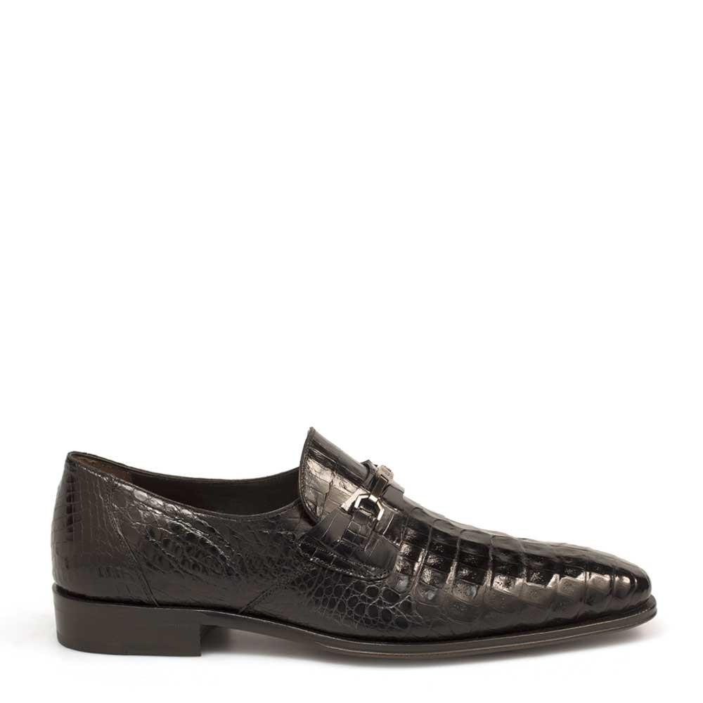 Mezlan 14250-F Galvani Men's Shoes Black Exotic Crocodile Horsebit Loafers (MZS3257)