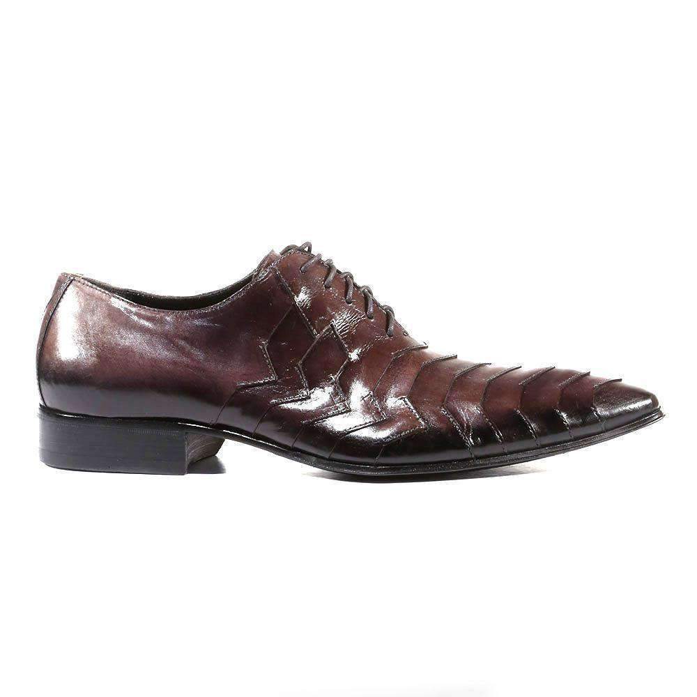 Jo Ghost Men's Designer Shoes Inglese Moscato Dark Gray Leather Oxfords (JG2200)