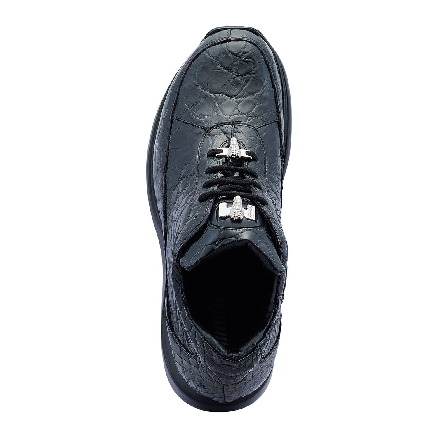 Mauri 8900/2 Bloodshed Men's Shoes Black Exotic Alligator Casual Sneakers (MA5421)