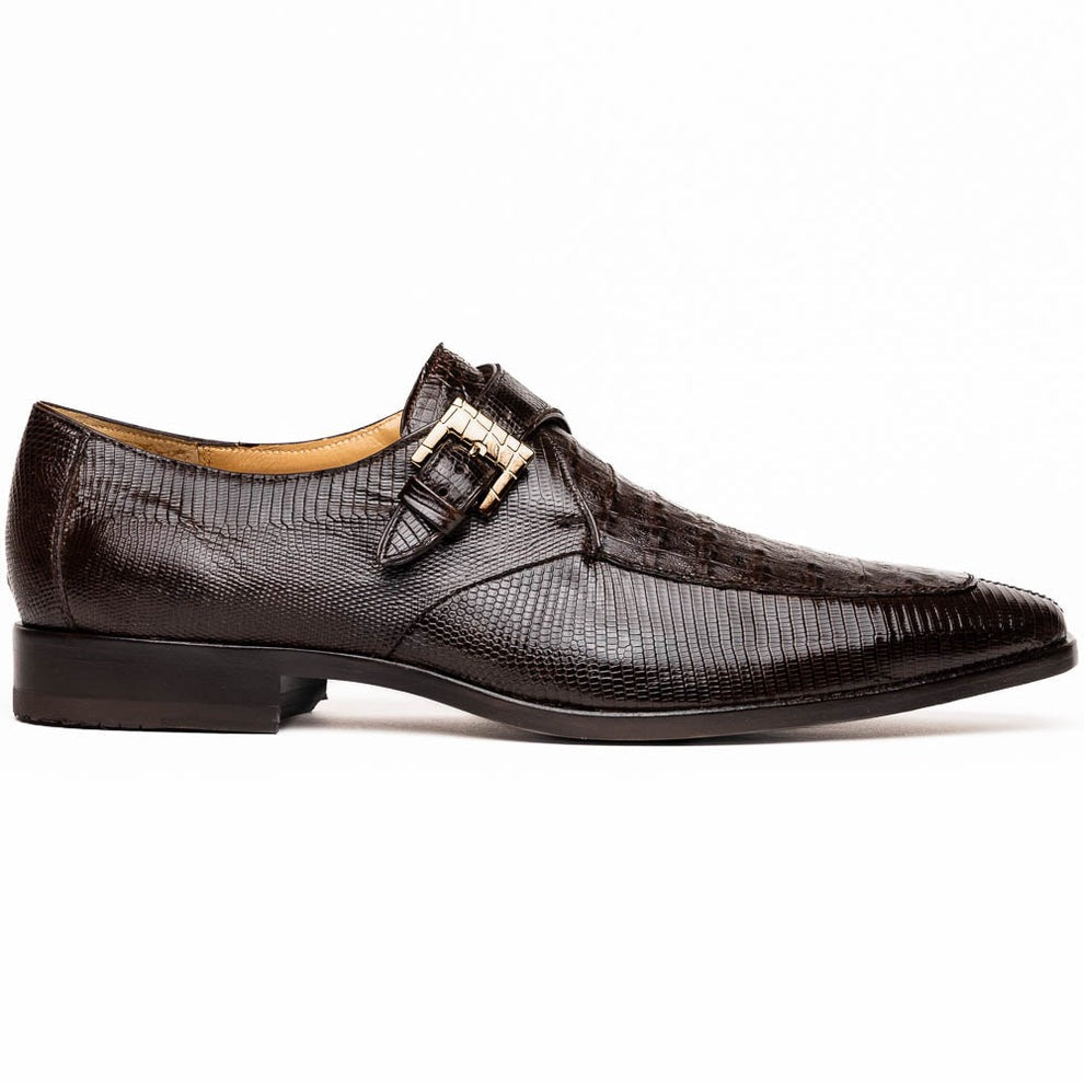 Marco Di Milano Toluca Men's Shoes Exotic Lizard / Crocodile Single Monk-Strap Loafers (MDM1126)