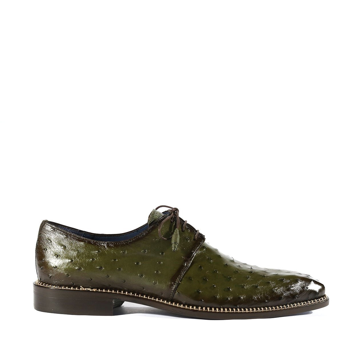 Mezlan 4732-S Tillson Men's Shoes Olive Exotic Ostrich Derby Oxfords (MZS3301)