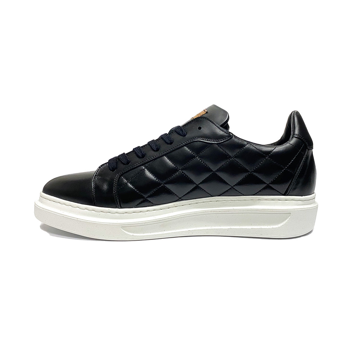 Mezlan A20456 Men's Shoes Black Quilted Calf-Skin Leather Casual Sneakers (MZS3545)