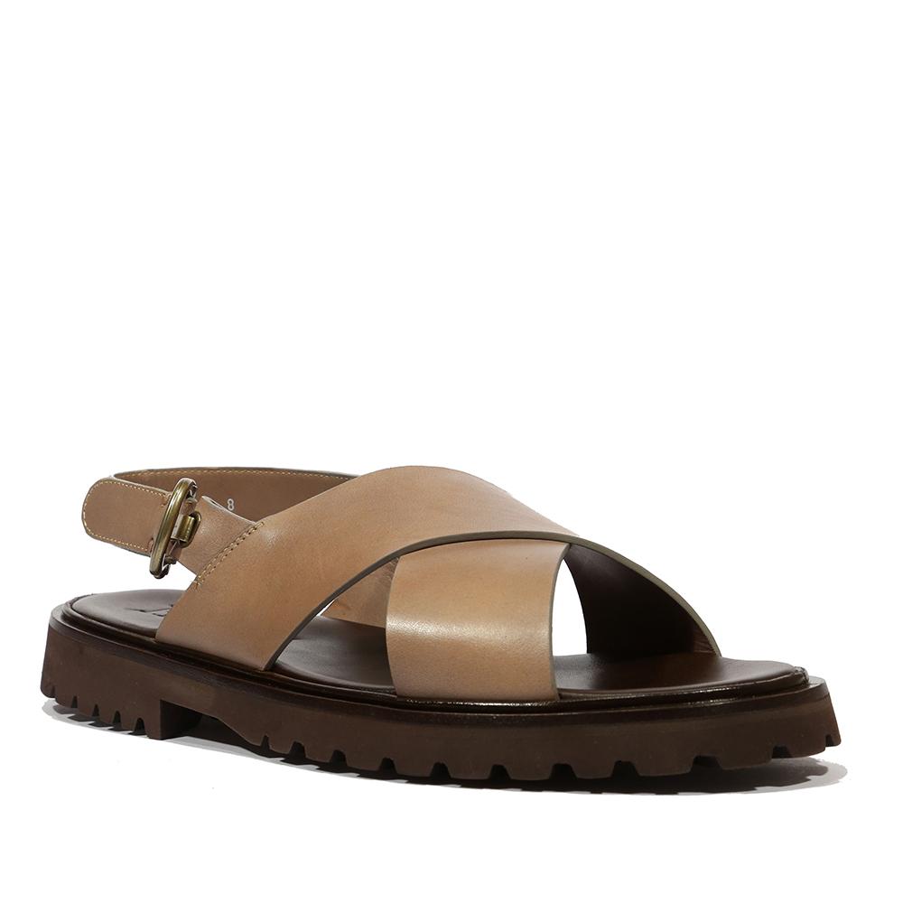 Cesare Paciotti Luxury Italian Men's Vacchetta Grey Taupe Sandals (CPM5100)