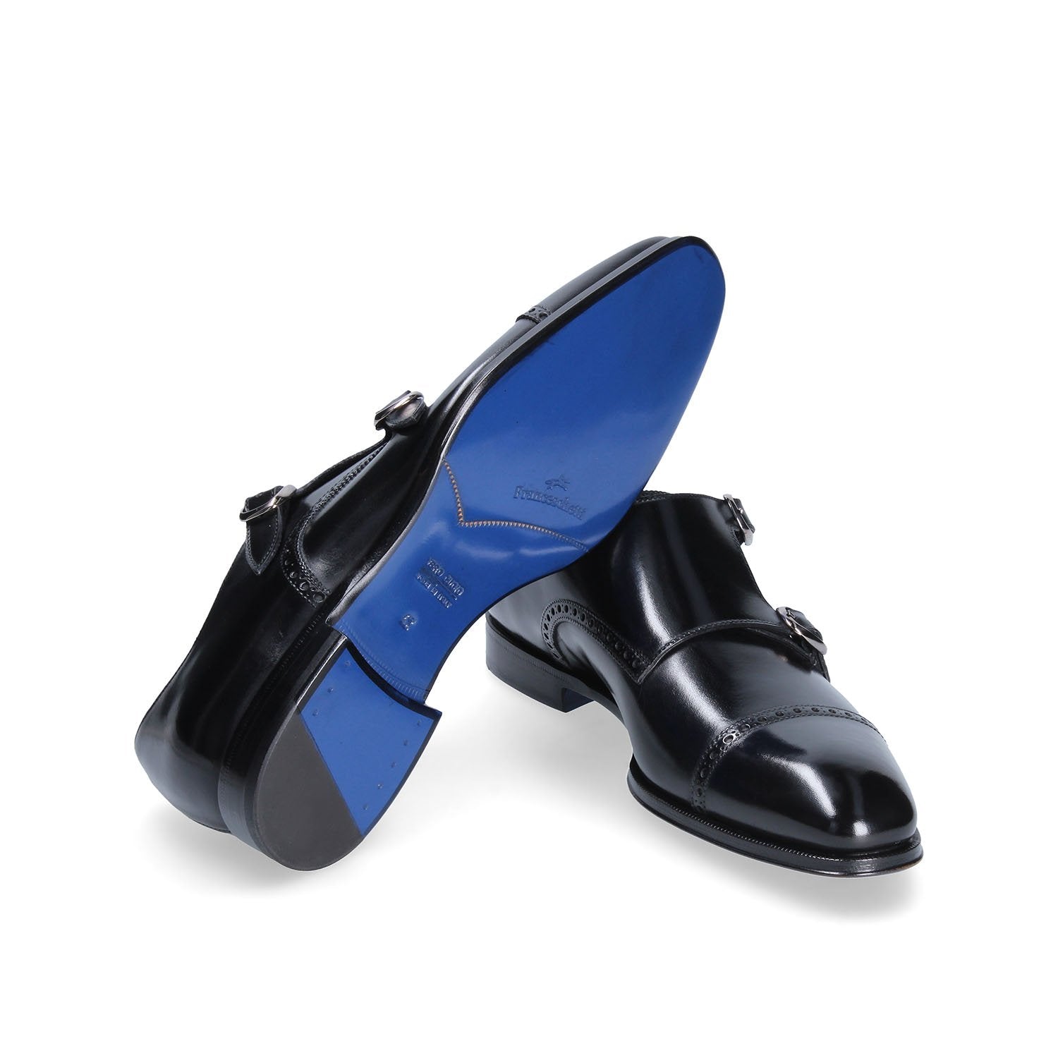 Franceschetti Colmar Men's Shoes Calf-Skin Leather Double Monk-Straps Loafers (FCCT1030)