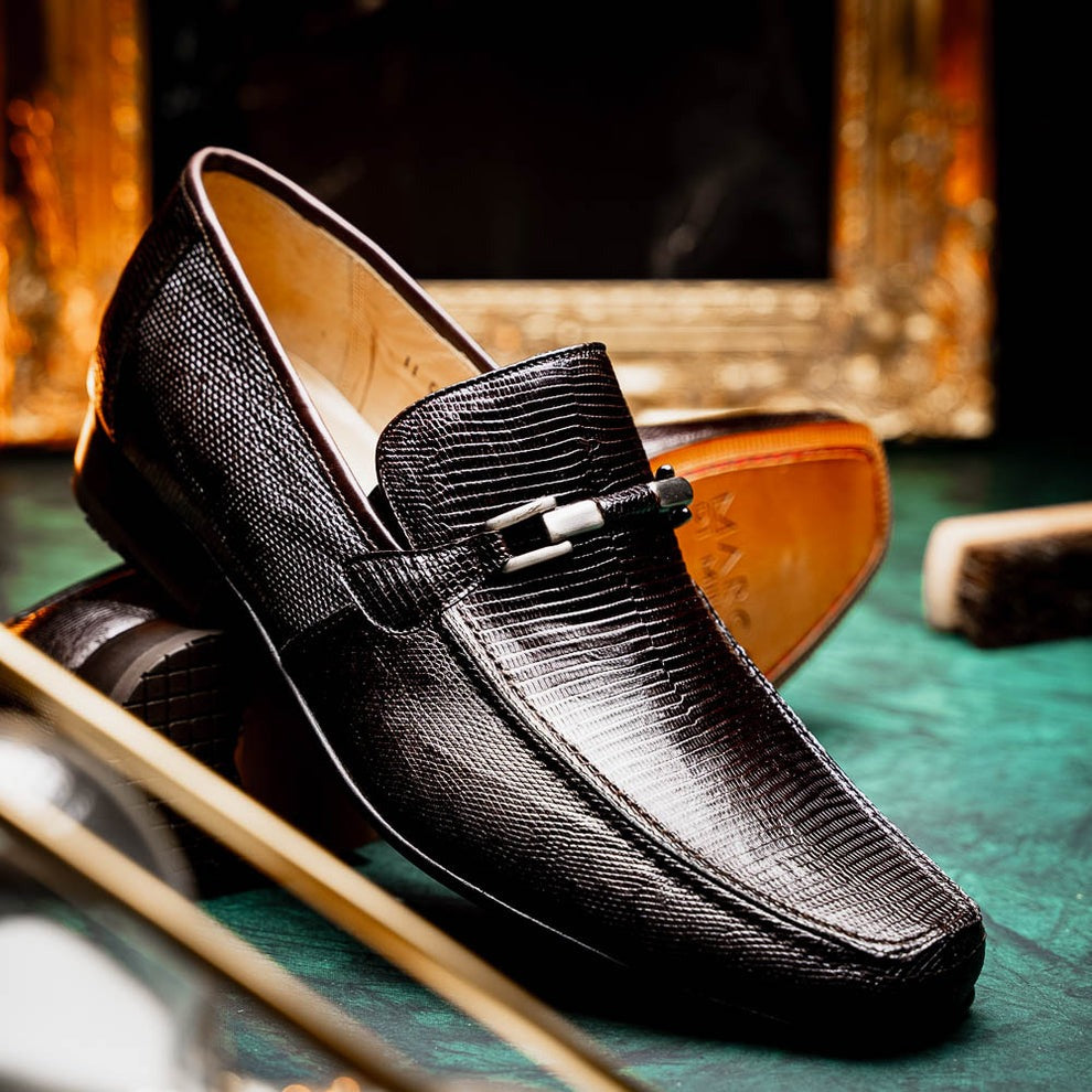 Marco Di Milano Fabro Men's Shoes Exotic Lizard Horsebit Loafers (MDM1081)