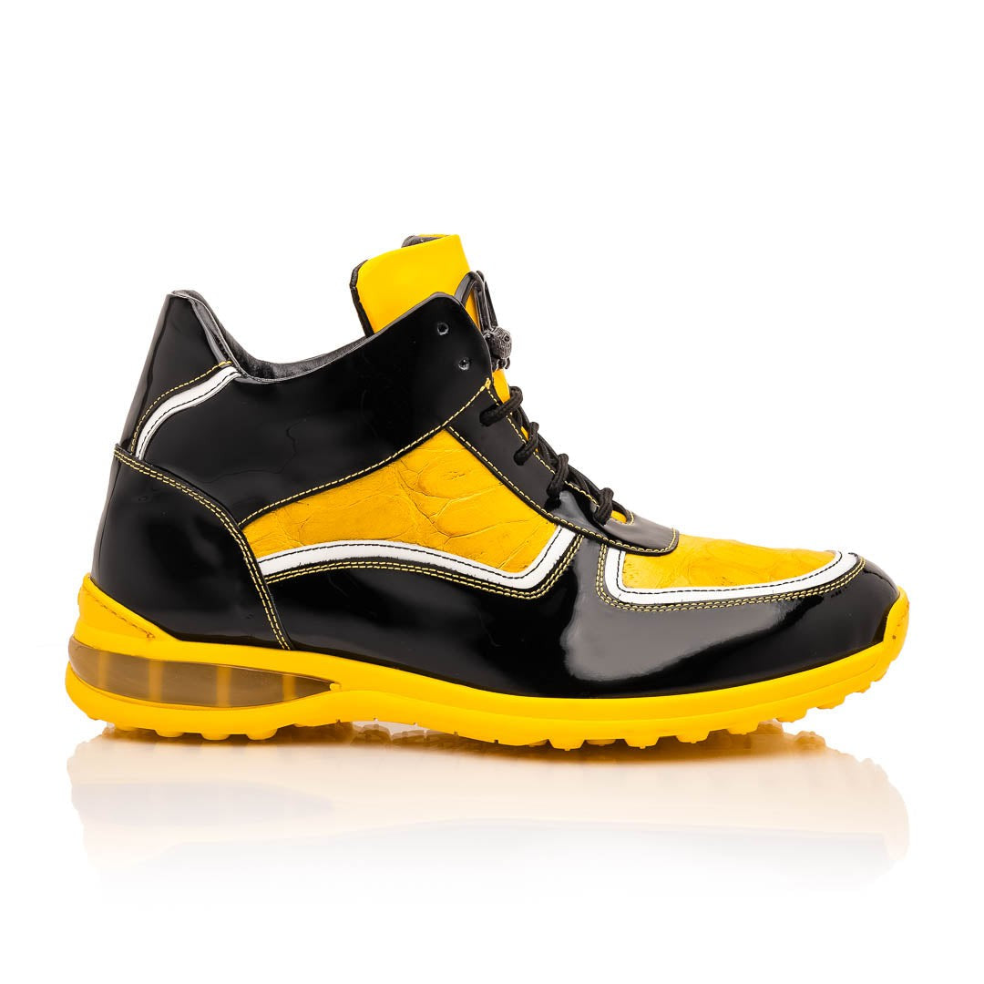 Mauri Quick M797 Men's Shoes Exotic Crocodile / Patent Leather High-Top Sneakers (MA5646)