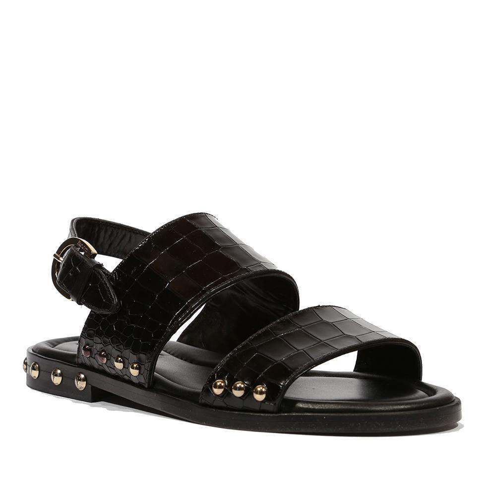 Cesare Paciotti Luxury Italian Men's Cocco Lux Black Sandals (CPM5106)