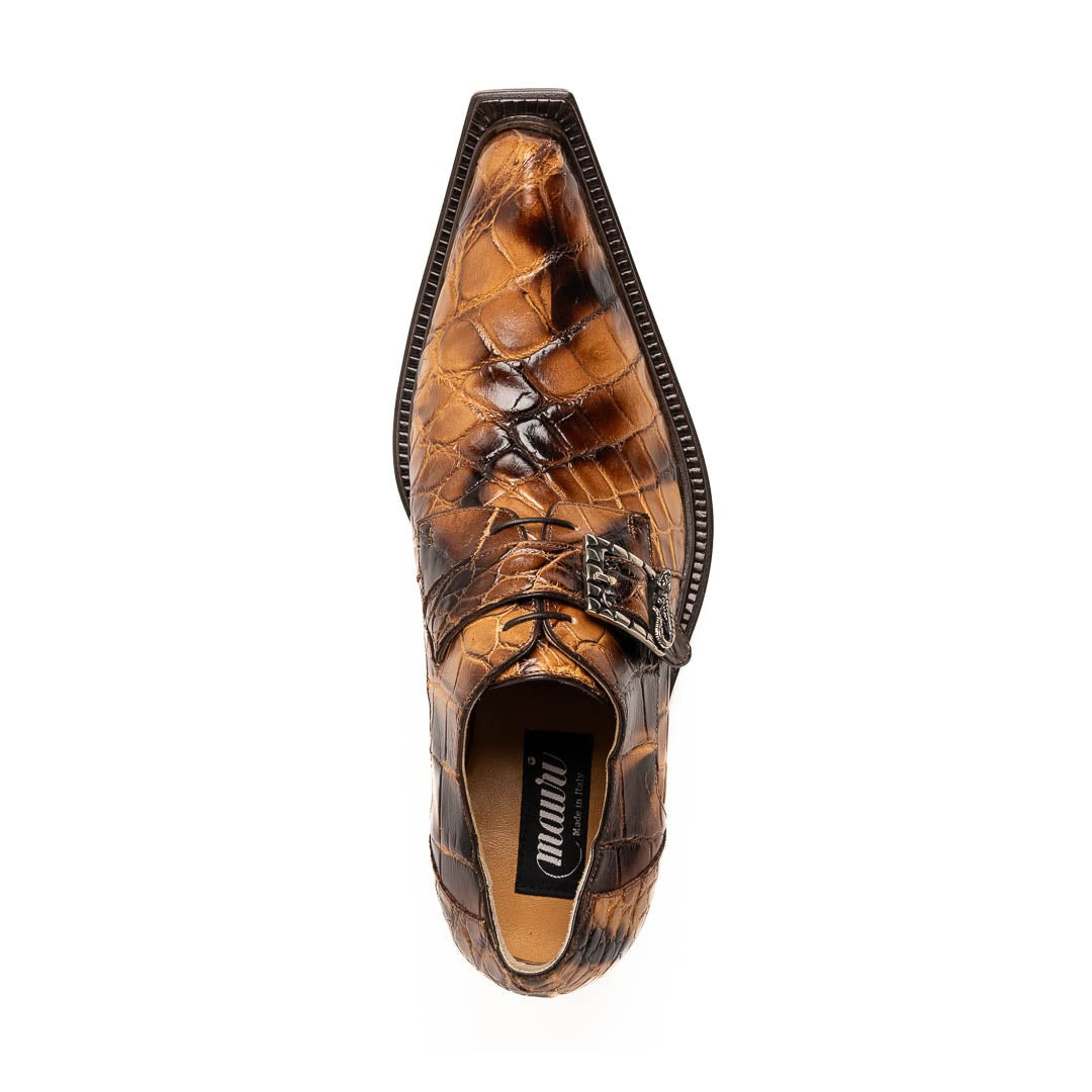 Mauri Wanted 44166/2 Men's Shoes Exotic Alligator Single Monk-Strap / Derby Loafers (MA5639)