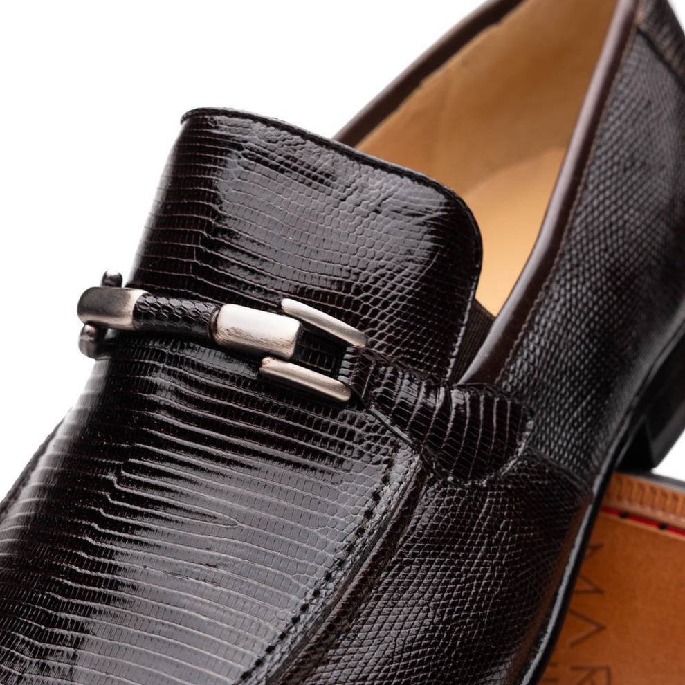 Marco Di Milano Fabro Men's Shoes Exotic Lizard Horsebit Loafers (MDM1081)
