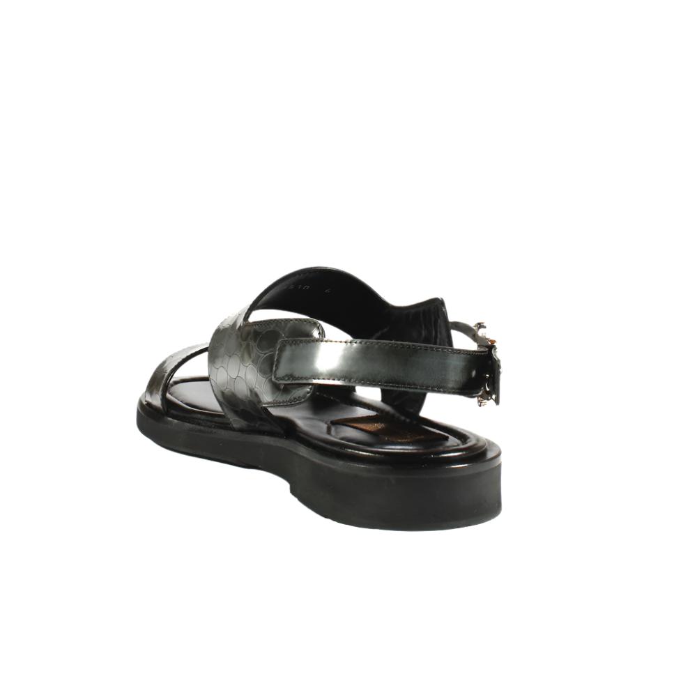 Cesare Paciotti Luxury Italian Men's Designer Shoes Antique Fumo Glass Leather Gladiator Sandals (CPM2374)