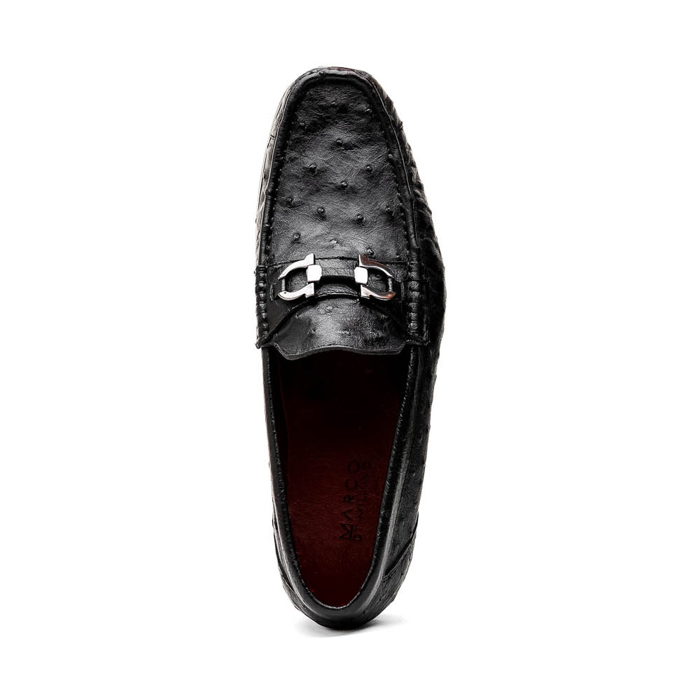 Marco Di Milano Ferrioni Men's Shoes Exotic Ostrich Horsebit Moccasin loafers (MDM1171)