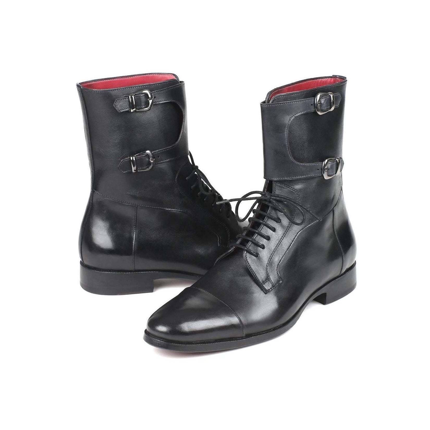 Paul Parkman Handmade Designer Shoes Men's High Black Calfskin Boots (PM5868)