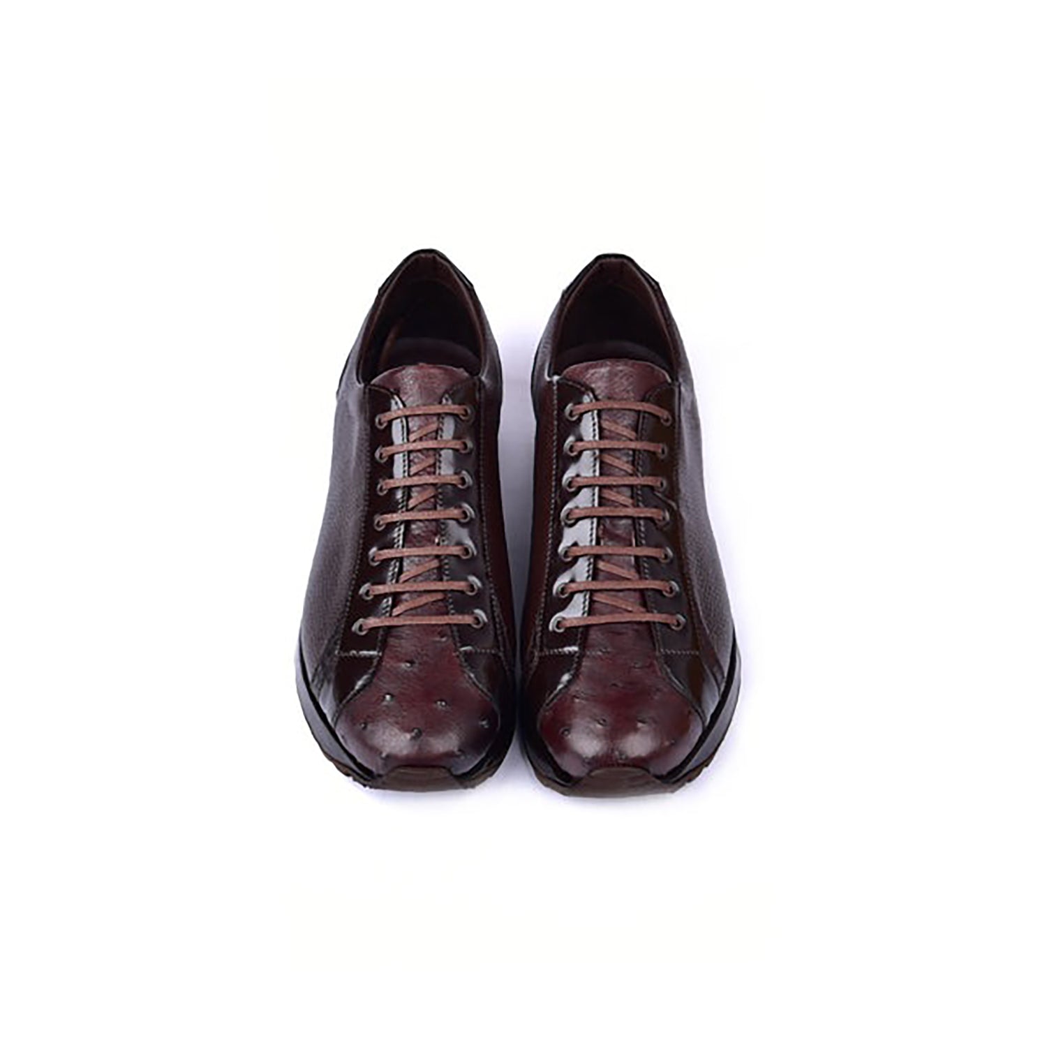 Corrente C0013043-5581 Men's Shoes Brown Exotic Ostrich Casual Sneakers (CRT1477)