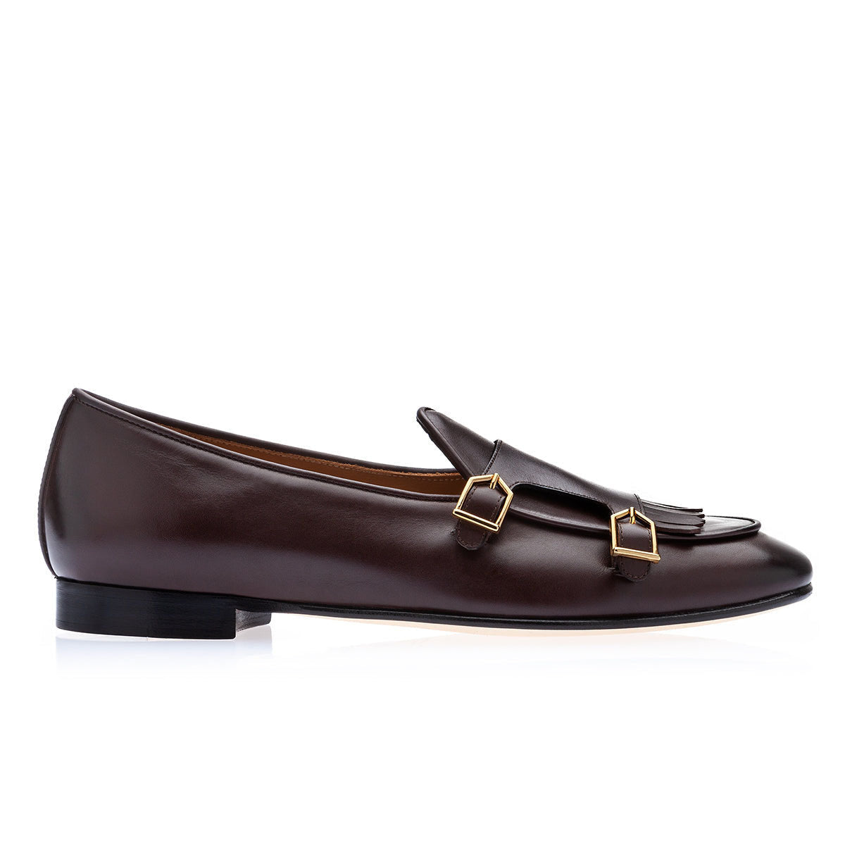 SUPERGLAMOUROUS TANGERINE 7.1 Men's Shoes Cocoa Nappa Leather Monk Belgian Loafers (SPGM1164)