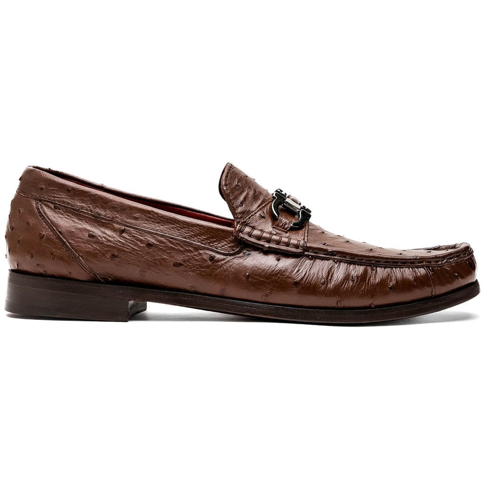 Marco Di Milano Ferrioni Men's Shoes Exotic Ostrich Horsebit Moccasin loafers (MDM1171)