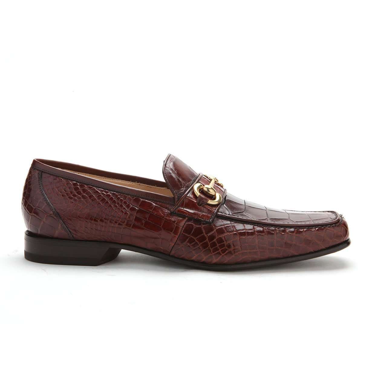 Caporicci 9872 Men's Luxury Italian Designer Shoes Alligator Gold Brown Loafers (CAP1121)