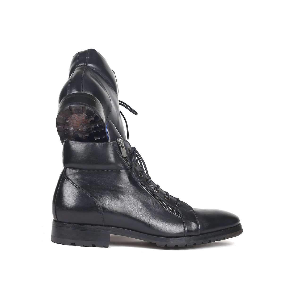 Paul Parkman Men's Black Calf-Skin Leather Boots 12455-BLK (PM6142)