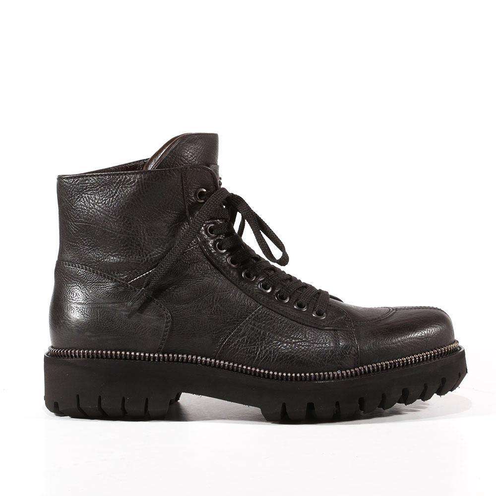 Cesare Paciotti Luxury Italian Men's Designer Shoes Hippie Black Leather Boots (CPM3075)