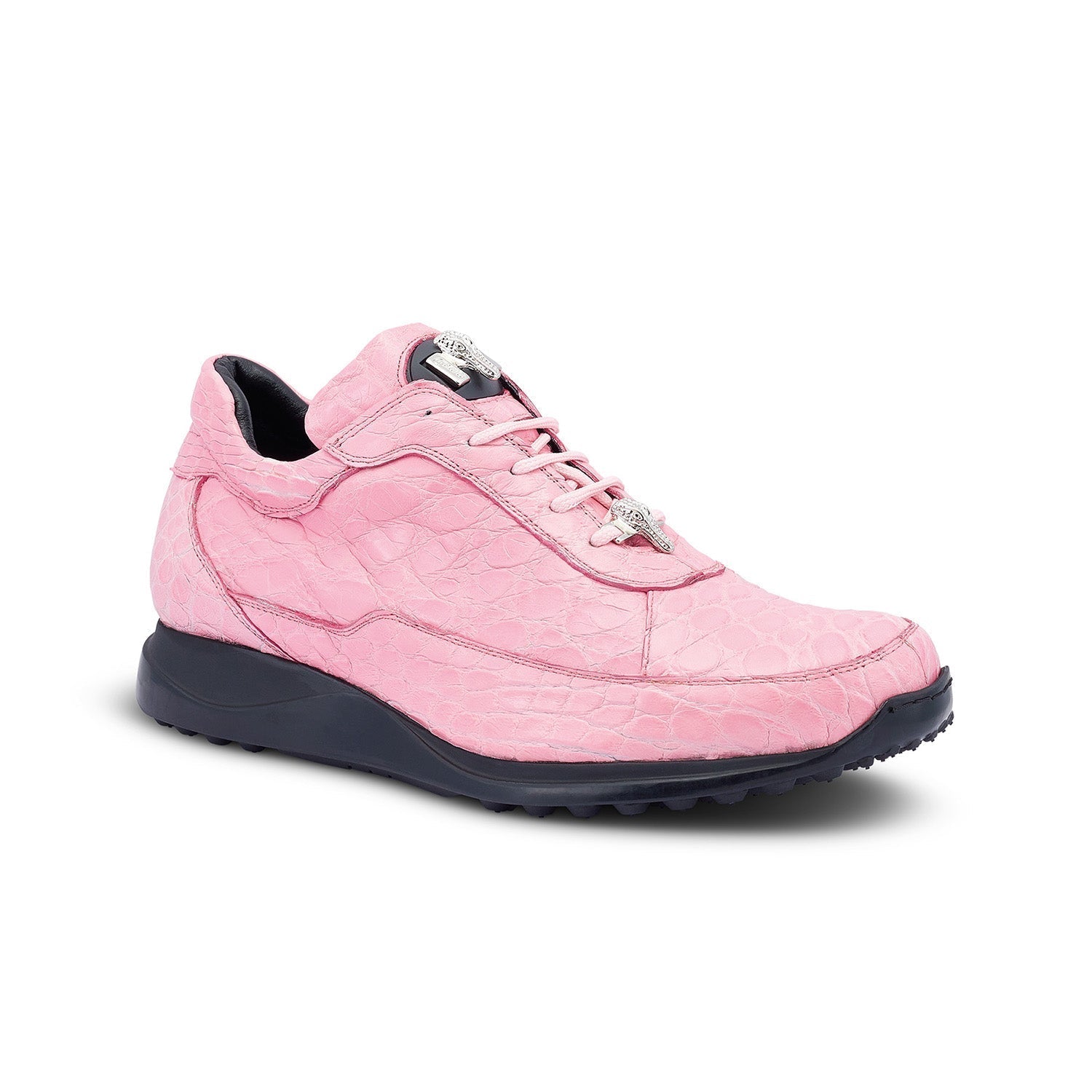 Mauri 8900/2 Bloodshed Men's Shoes Berry Pink Exotic Alligator Casual Sneakers (MA5418)