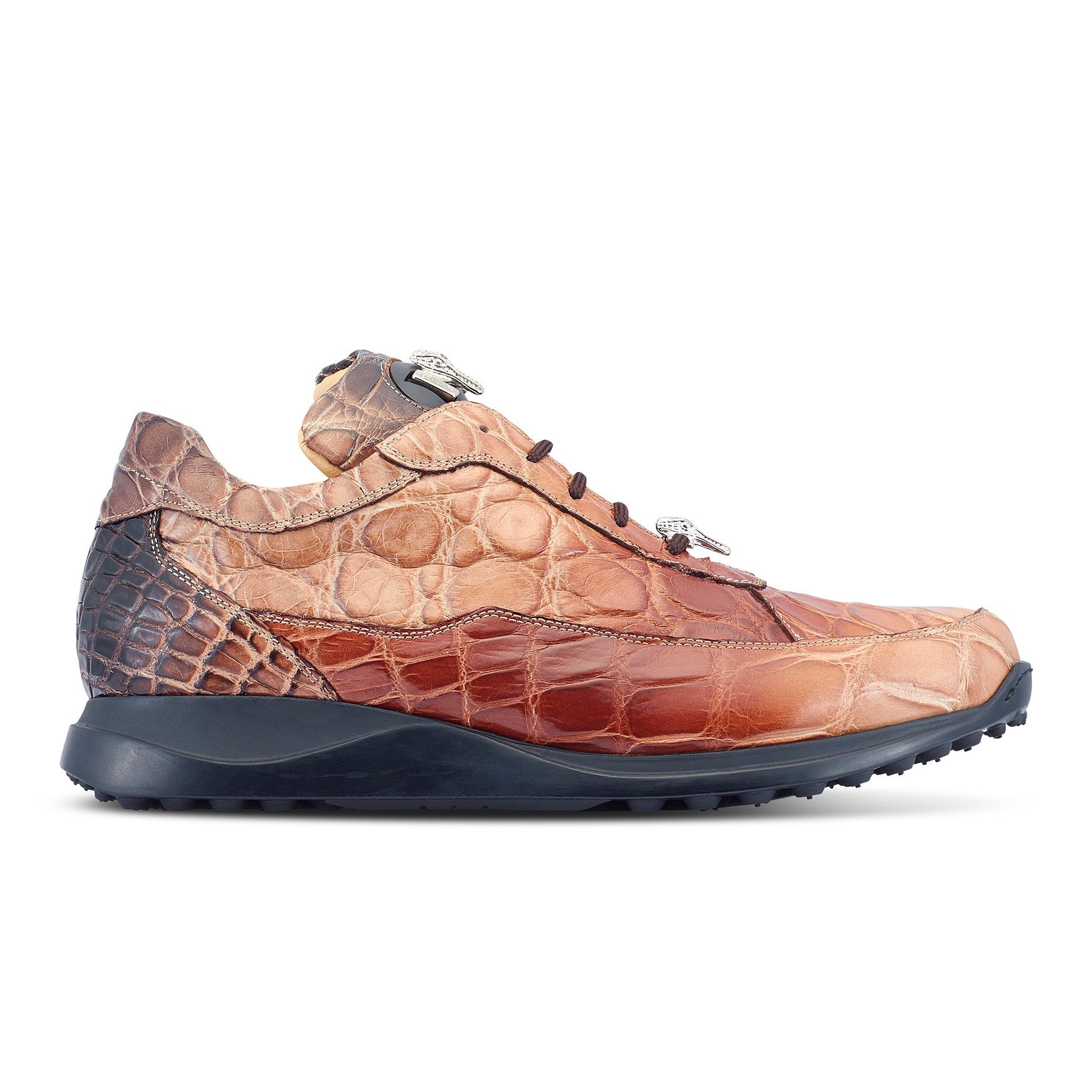 Mauri Bloodshed 8900/2 Men's Shoes Brown Combo Exotic Alligator Casual Sneakers (MA5484)