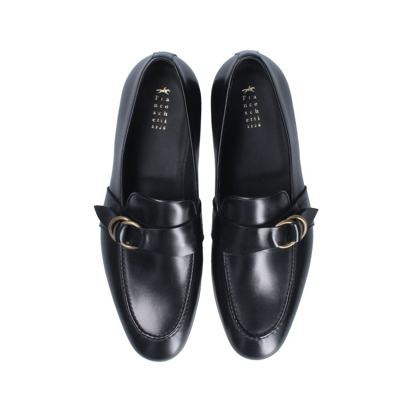 Franceschetti Sasha Men's Shoes Black Calf-Skin Leather Slip-On Loafers (FCCT1007)
