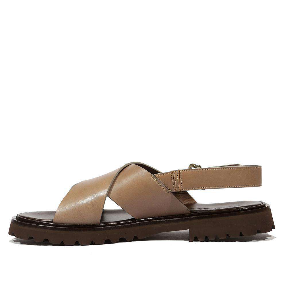 Cesare Paciotti Luxury Italian Men's Vacchetta Grey Taupe Sandals (CPM5100)
