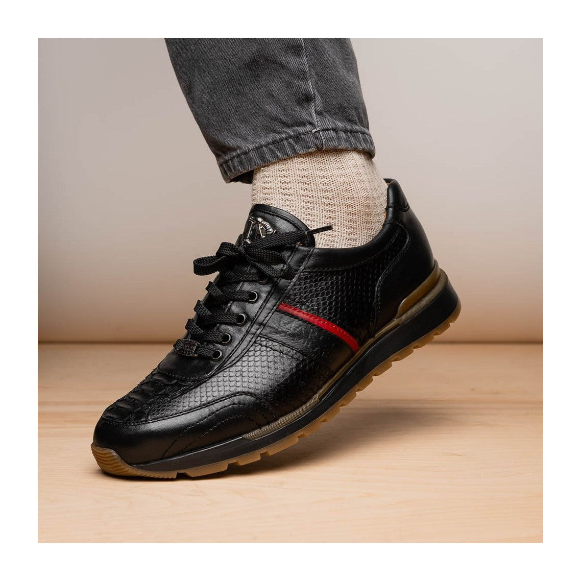 Marco Di Milano Brescia Men's Shoes Genuine Snake Skin / Calf-Skin Leather Sneakers (MDM1124)