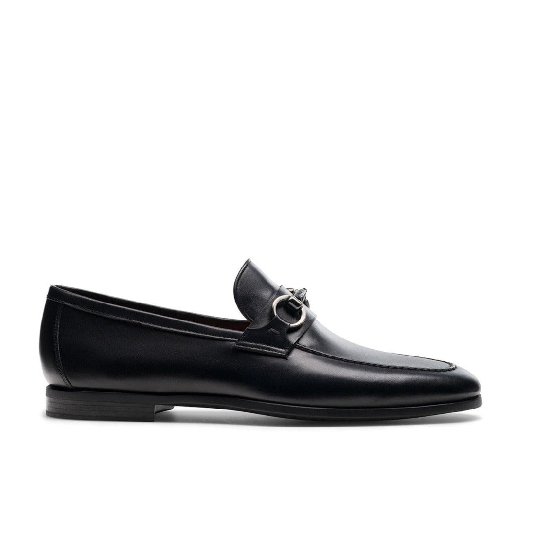 Magnanni 22775 Diago-II Men's Shoes Black Calf-Skin Horsebit Loafers (MAGS1082)