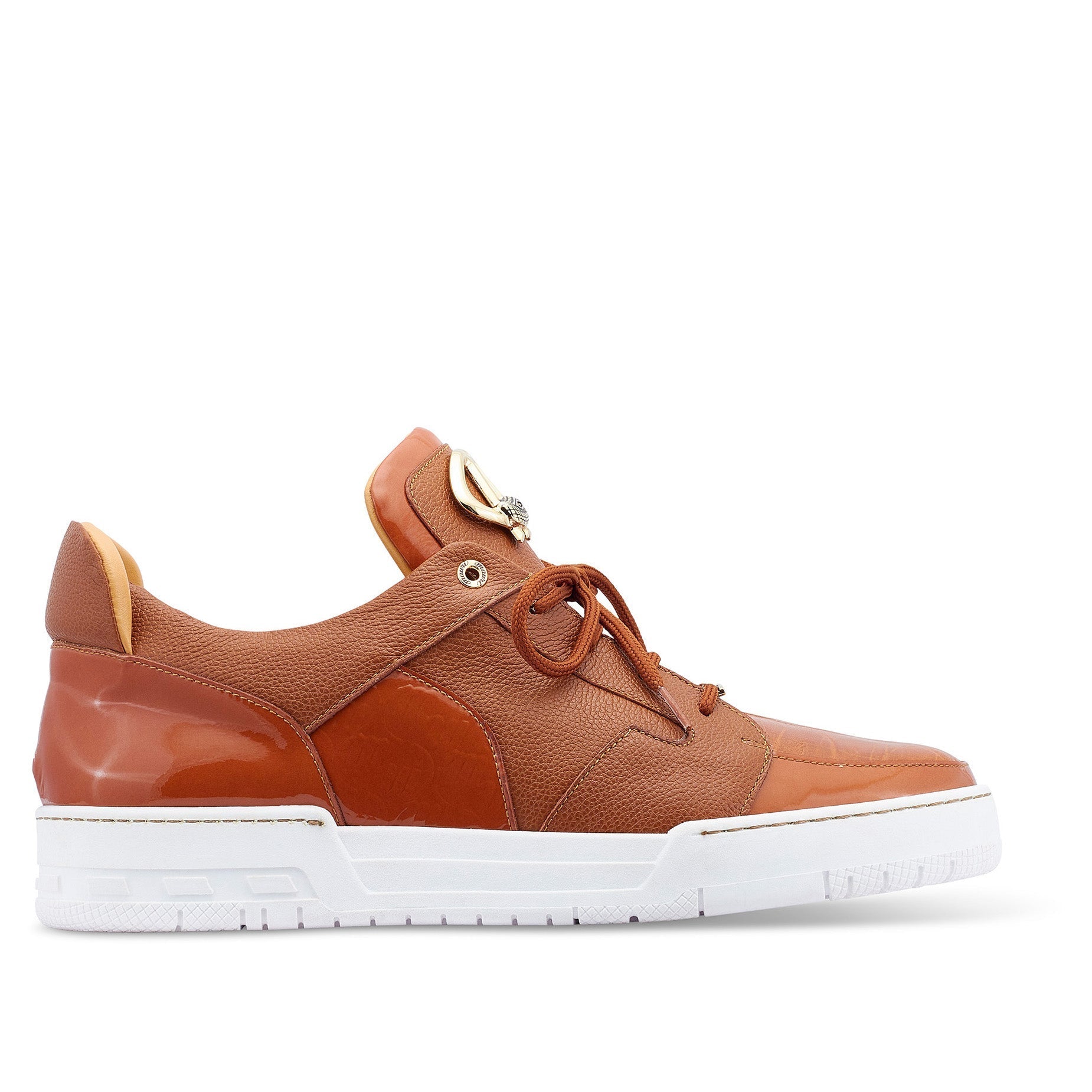 Mauri 8412/1 Boss Men's Shoes Cognac Exotic Crocodile / Patent / Calf-Skin Leather Casual Sneakers (MA5445)