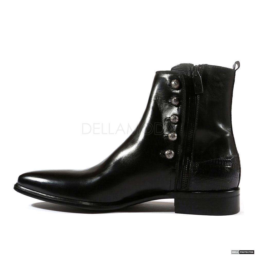 Jo Ghost Men's Italian Parma Doc Nero Black Boots (JG3001)