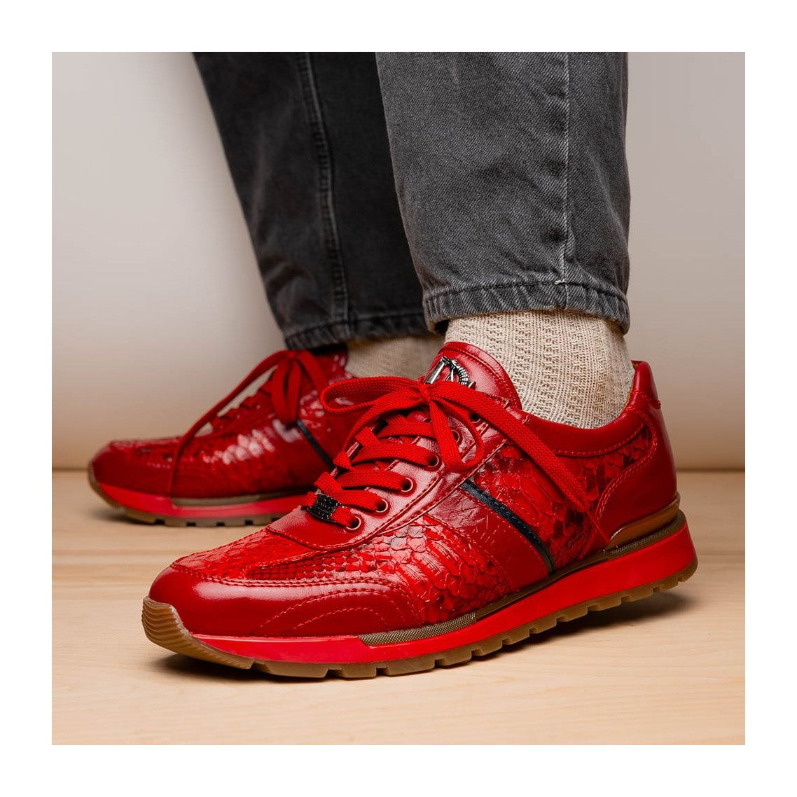 Marco Di Milano Brescia Men's Shoes Genuine Snake Skin / Calf-Skin Leather Sneakers (MDM1124)