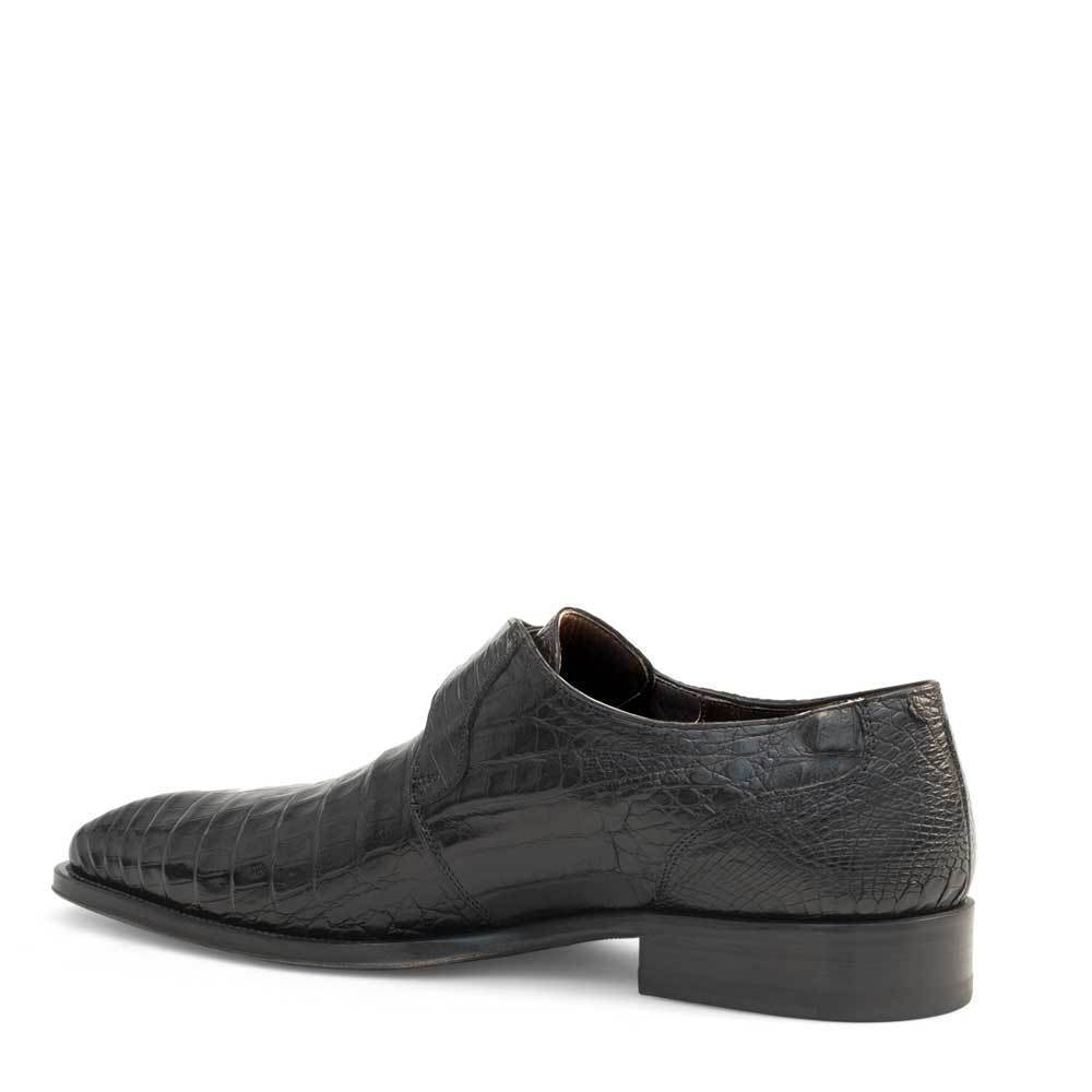 Mezlan Gables Men's Shoes Black Exotic Crocodile Monk-Strap Loafers (S13778-F)