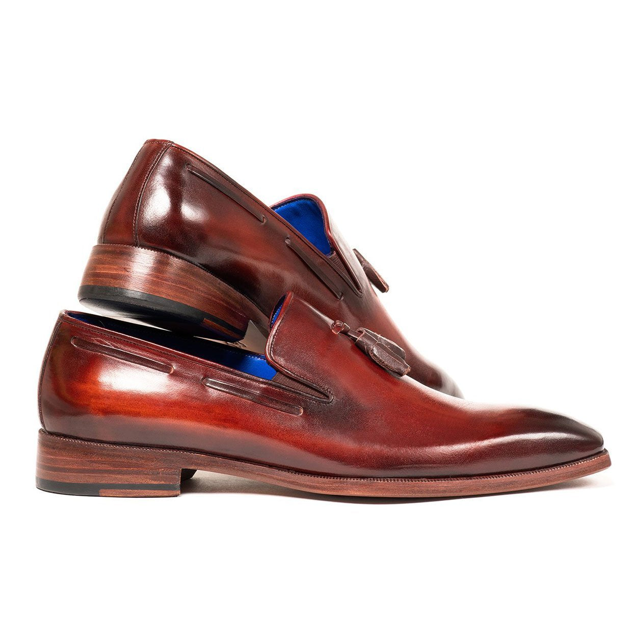 Paul Parkman 5141GBRW Men's Shoes Garnet Brown Calf-Skin Leather Tassels Loafers (PM6282)