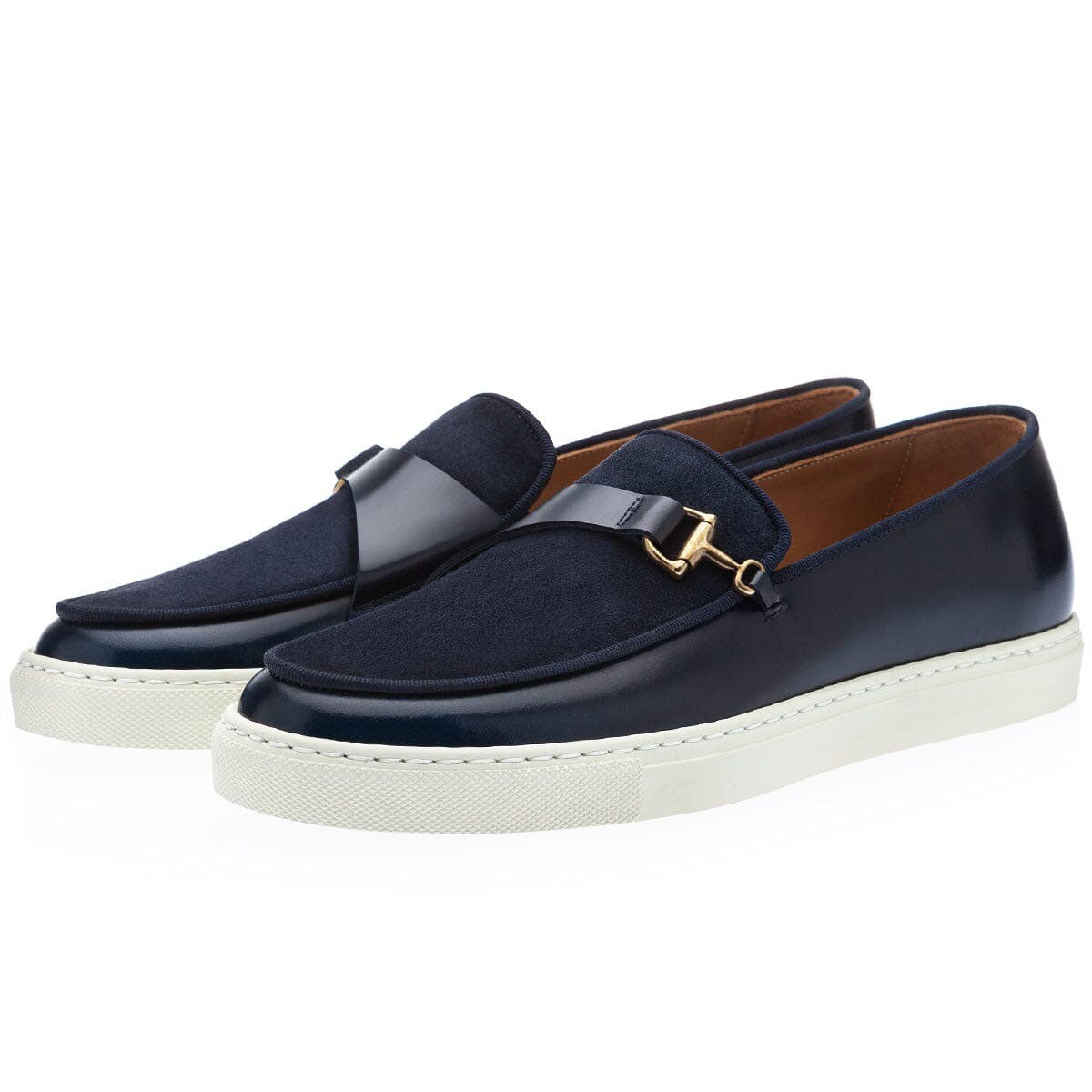 SUPERGLAMOUROUS Tangerine 12 Men's Shoes Navy Suede / Calf-Skin Leather Belgian Skate Sneakers (SPGM1268)