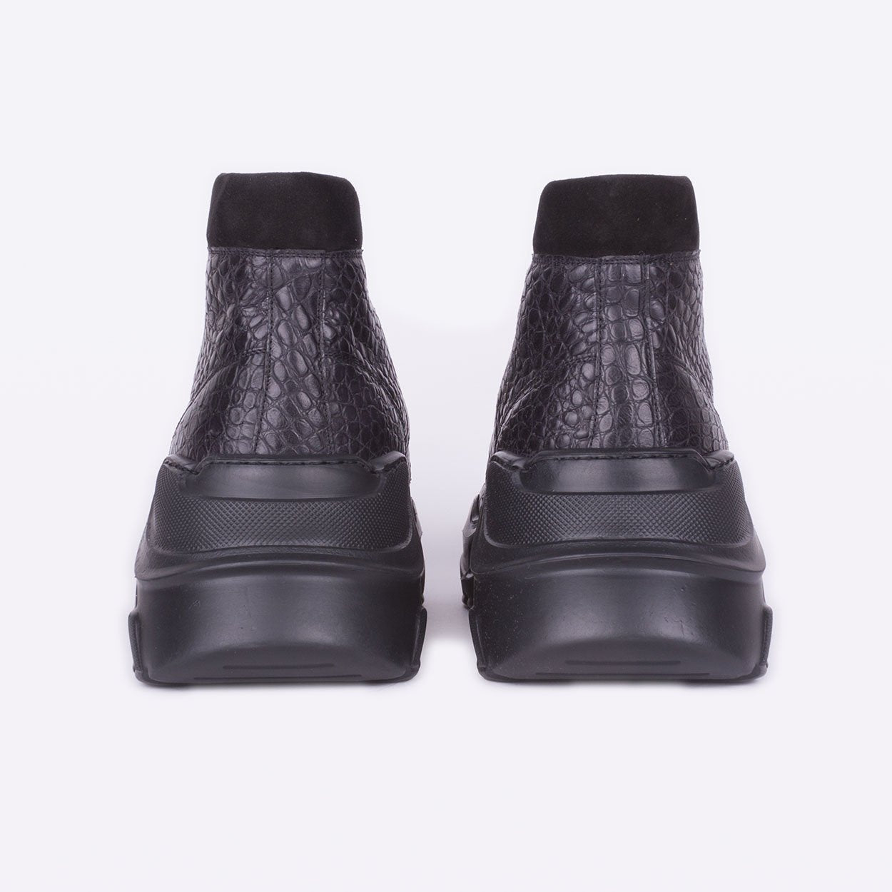 Mister 39634 Anca Men's Shoes Black Crocodile Print / Calf-Skin Leather Casual Sneakers (MIS1044)