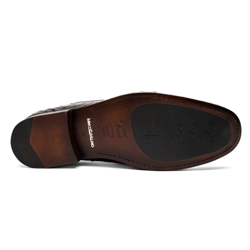 Marco Di Milano Ferrioni Men's Shoes Exotic Ostrich Horsebit Moccasin loafers (MDM1171)