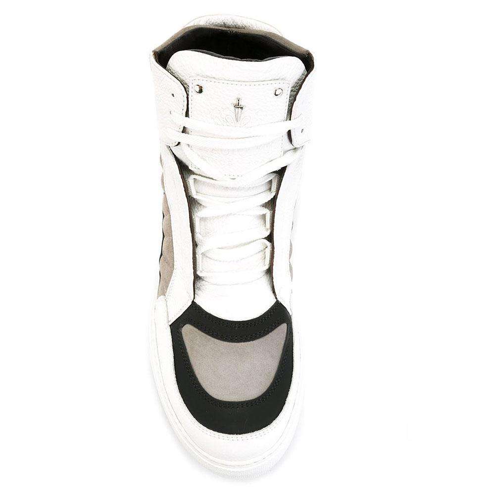 Cesare Paciotti Luxury Italian Men's Designer Shoes Granello Ice Gomm White Sneakers (CPM5006)
